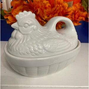 Vintage Ceramic Nesting Hen Container